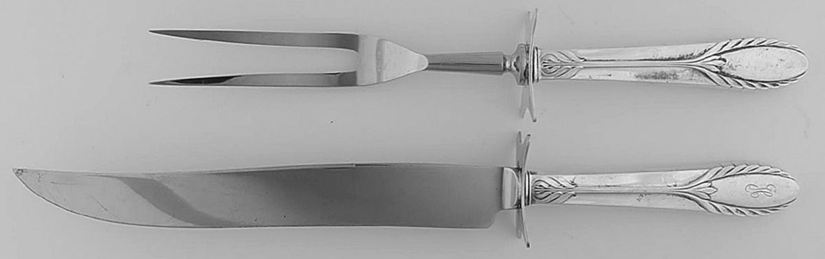 Trousseau (Sterling, 1934) Small Steak 2-Piece Carving Set w/Stainless Blade by International Silver-1