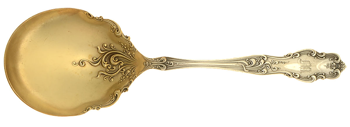 Tudor (Silverplate, 1904) Monogram Solid Smooth Casserole Spoon by International Silver-1