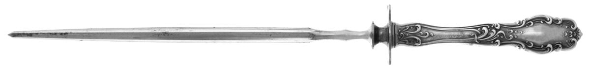 Tudor (Silverplate, 1904) Large Roast Steel Rod Knife Sharpener by International Silver-1