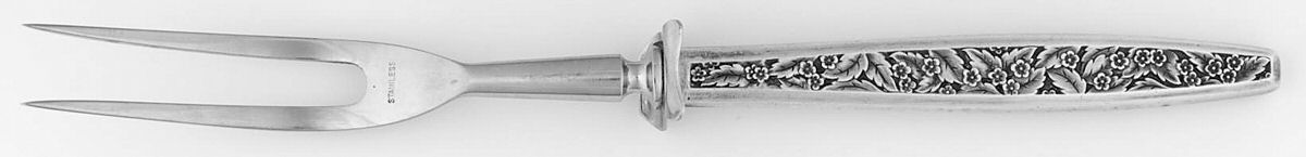 Valencia (Sterling, 1965) Small Carving Fork W/Sterling Guard by International Silver-1