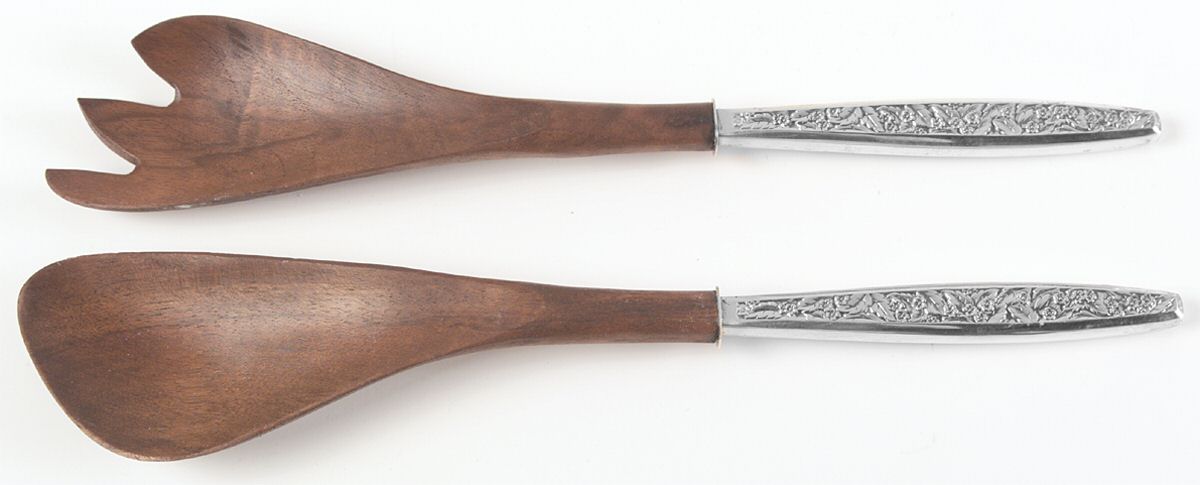 Valencia (Sterling, 1965) Wooden Bowl 2-Piece Salad Set by International Silver-1
