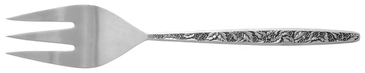 Valencia (Sterling, 1965) Large Solid Cold Meat Serving Fork by International Silver-1