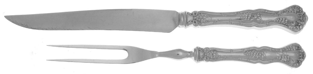 Vintage (Silverplate, 1904) Small Stainless Blade 2-Piece Steak Carving Set by International Silver-1