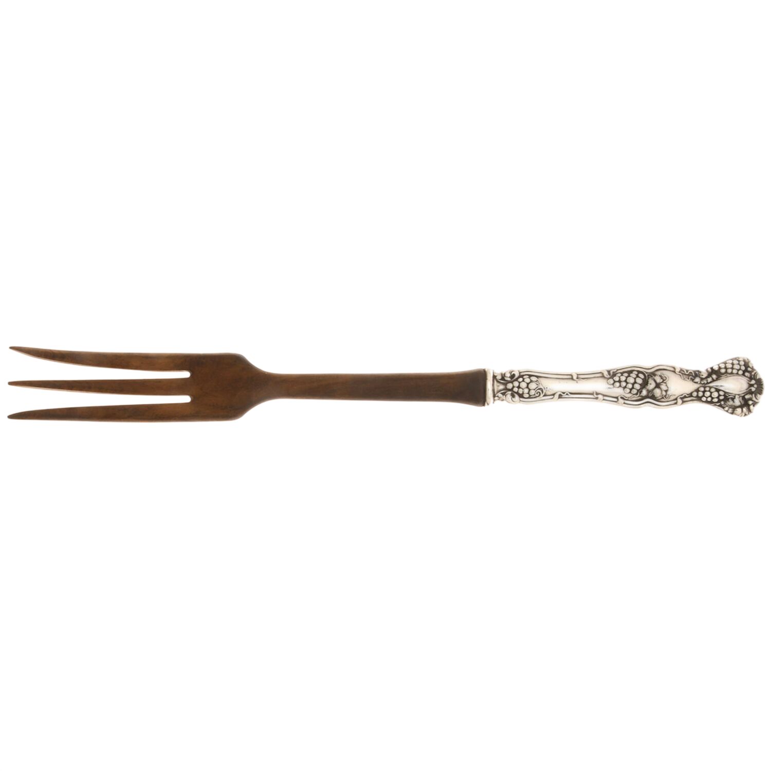 Vintage (Silverplate, 1904) Salad Serving Fork with Wooden Prongs by International Silver-1