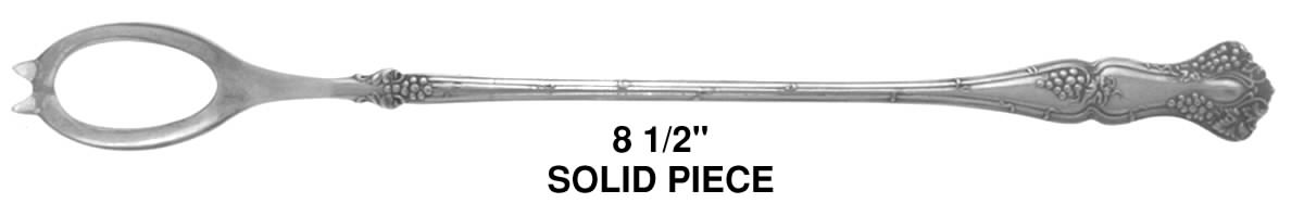 Vintage (Silverplate, 1904) Pierced Bowl Long Handle Olive Spoon by International Silver-1