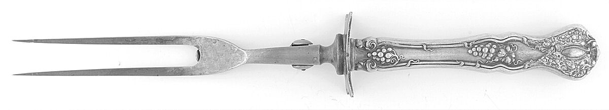 Vintage (Silverplate, 1904) Large Stainless-Prong Roast Carving Fork by International Silver-1