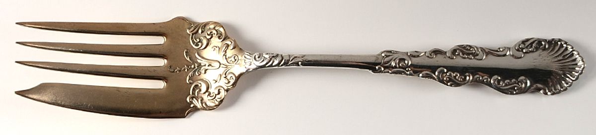 Waldorf (Silverplate, 1894) Medium Solid Cold Meat Serving Fork by International Silver-1