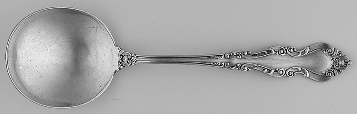 Warwick (Sterling, 1898) Round Bowl Soup Spoon (Cream Soup) by International Silver-1