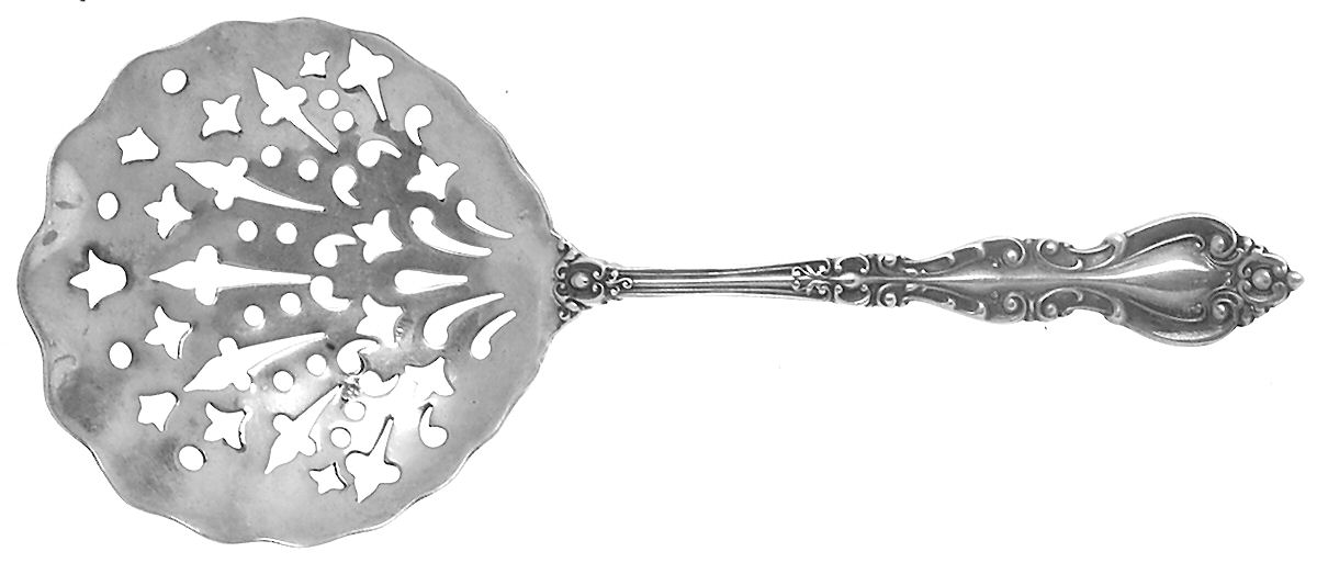 Warwick (Sterling, 1898) Solid Bon Bon Spoon with Pierced Bowl by International Silver-1