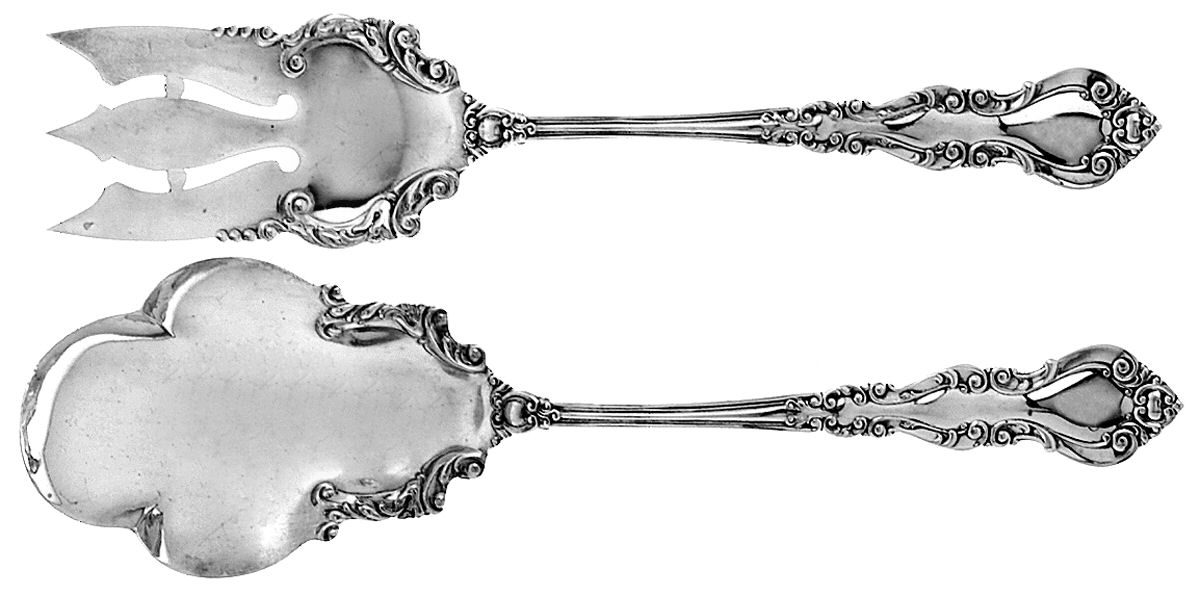 Warwick (Sterling, 1898) (2 Pc) Solid Salad Set by International Silver-1