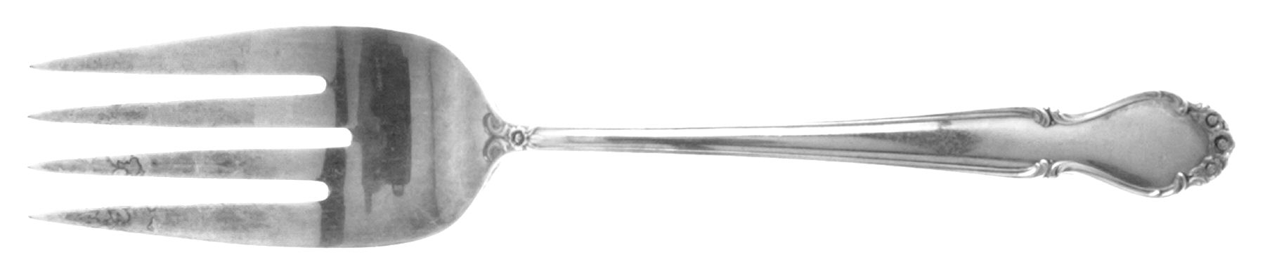 Wedding Bells (Sterling, 1948) Large Solid Cold Meat Serving Fork by International Silver-1