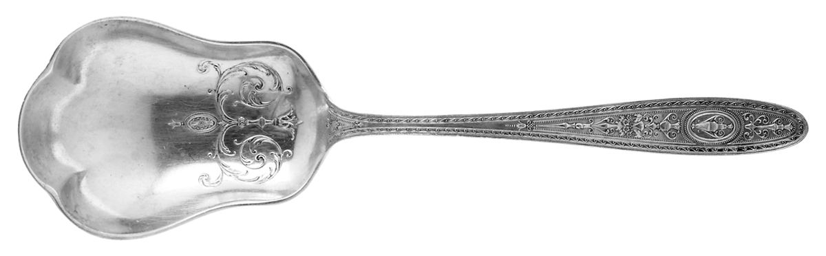 Wedgwood (Sterling, 1924, No Monos) Solid Salad Serving Spoon by International Silver-1