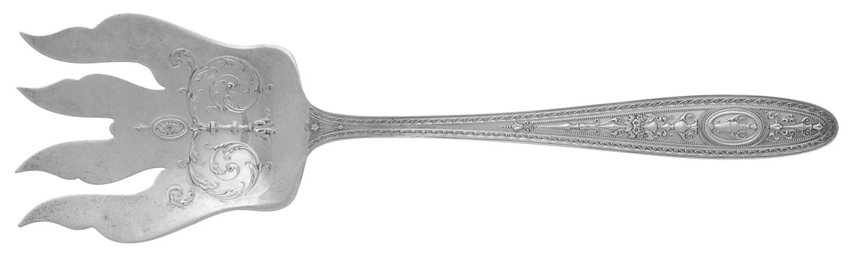 Wedgwood (Sterling, 1924, No Monos) Solid Salad Serving Fork by International Silver-1