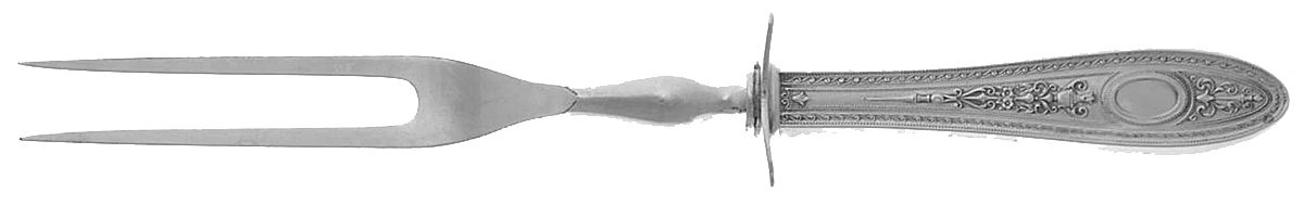 Wedgwood (Sterling, 1924, No Monos) Small Carving Fork W/Sterling Guard by International Silver-1