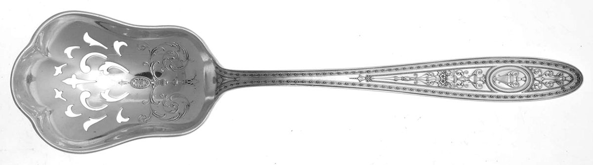 Wedgwood (Sterling, 1924, No Monos) Solid Pierced Casserole Spoon by International Silver-1