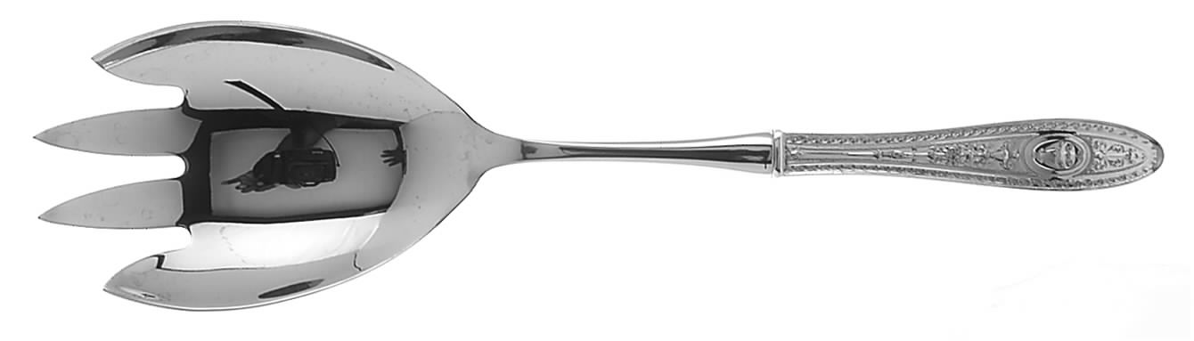 Wedgwood (Sterling, 1924, No Monos) Salad Serving Fork with Stainless Prongs by International Silver-1