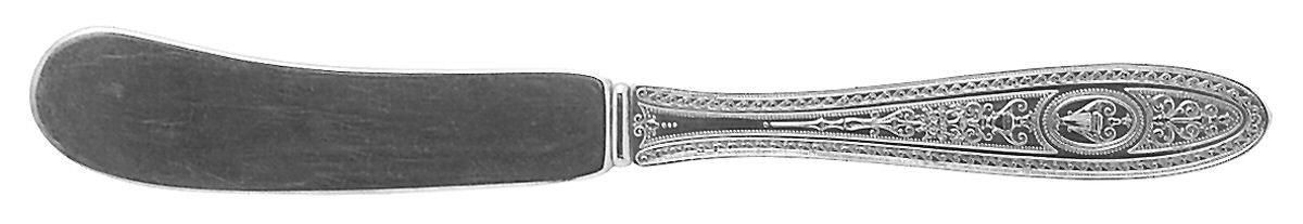Wedgwood (Sterling, 1924, No Monos) Flat Handle Butter Spreader by International Silver-1