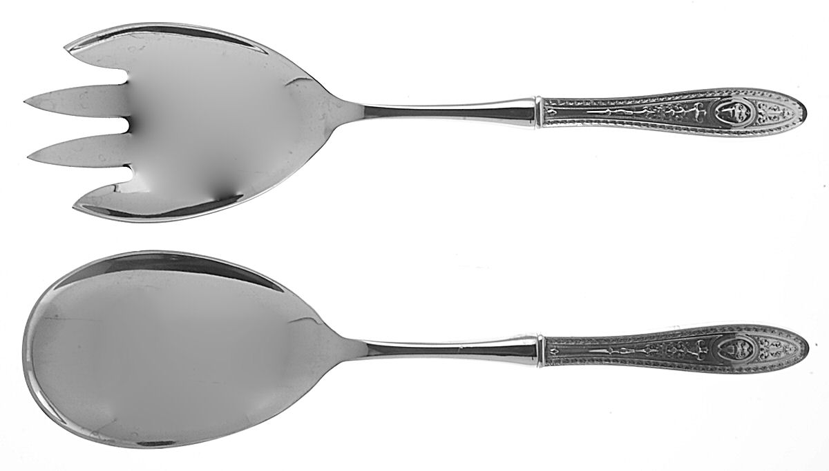 Wedgwood (Sterling, 1924, No Monos) 2 Pc Salad Set with Stainless Bowl by International Silver-1