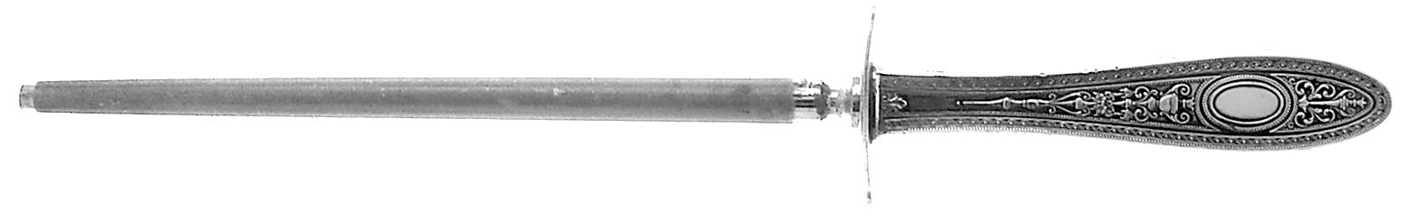 Wedgwood (Sterling, 1924, No Monos) Large Roast Steel Rod Knife Sharpener by International Silver-1