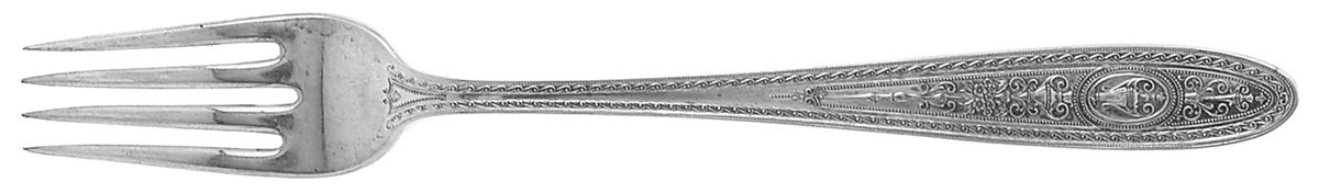 Wedgwood (Sterling, 1924, No Monos) Grille Fork (Viande) by International Silver-1