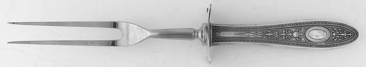 Wedgwood (Sterling, 1924, No Monos) Lg Carving/Roast Fork-Stn Prong w/Sterling Guard by International Silver-1