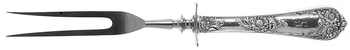 Wellesley (Sterling, 1912) Small Steak Carving Fork with Stainless Prongs by International Silver-1