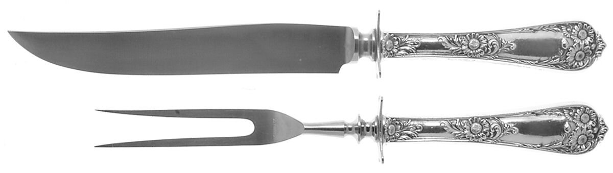 Wellesley (Sterling, 1912) Small Steak 2-Piece Carving Set w/Stainless Blade by International Silver-1