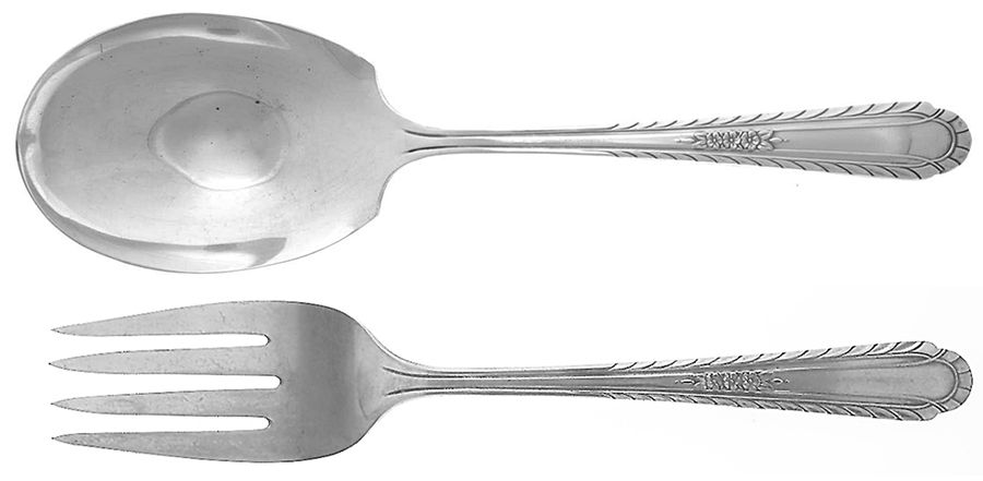 Wentworth (Silverplate, 1938) (2 Pc) Solid Salad Set by International Silver-1