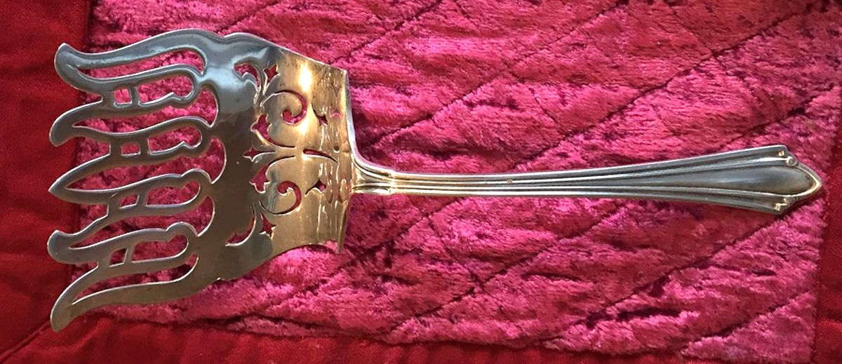 Westminster (Sterling, 1915) Large Solid Asparagus Serving Fork by International Silver-1