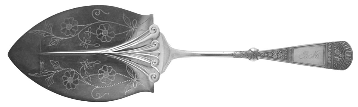 Westminster (Silverplate, 1902) Large Solid Bright Cut Pie Knife by International Silver-1