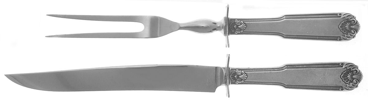 Whitehall-New (Sterling, 1938, No Monograms) Small Steak 2-Piece Carving Set w/Stainless Blade by International Silver-1