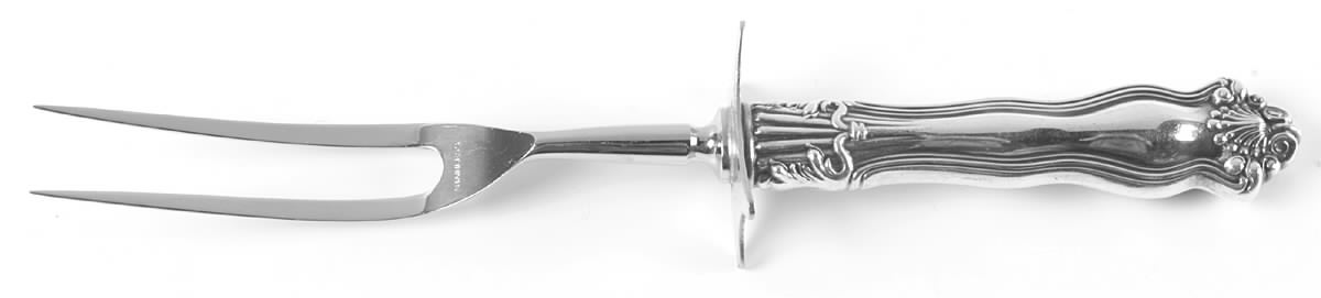 Winchester (Sterling, 1902, No Monograms) Large Stainless-Prong Roast Carving Fork by International Silver-1