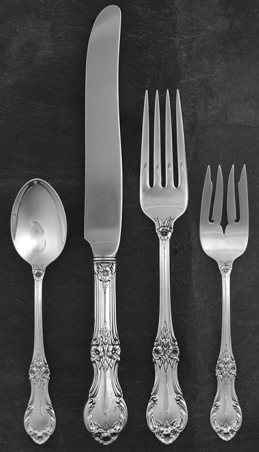 Wild Rose-New (Sterling, 1948, New, No Monos) 4 Piece Dinner Size Setting by International Silver-1