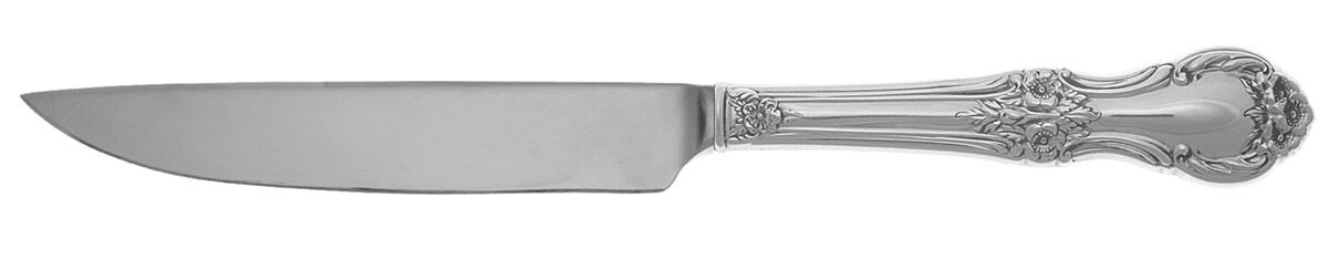 Wild Rose-New (Sterling, 1948, New, No Monos) Steak Knife Individual Hollow, No Serrate HC by International Silver-1