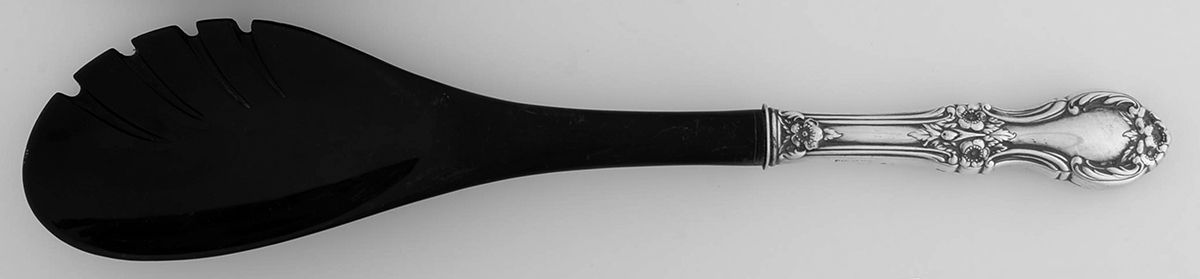 Wild Rose-New (Sterling, 1948, New, No Monos) Salad Serving Fork with Plastic Prongs by International Silver-1