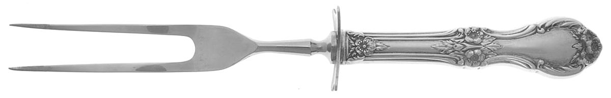 Wild Rose-New (Sterling, 1948, New, No Monos) Small Steak Carving Fork with Stainless Prongs by International Silver-1