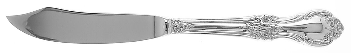 Wild Rose-New (Sterling, 1948, New, No Monos) Individual Fish Knife with Stainless Blade by International Silver-1