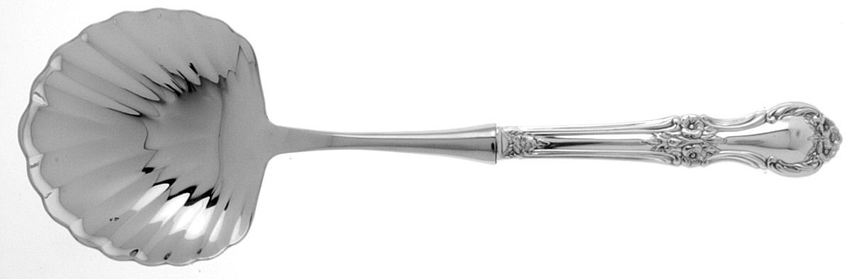 Wild Rose-New (Sterling, 1948, New, No Monos) Casserole Spoon with Stainless Shell Bowl by International Silver-1