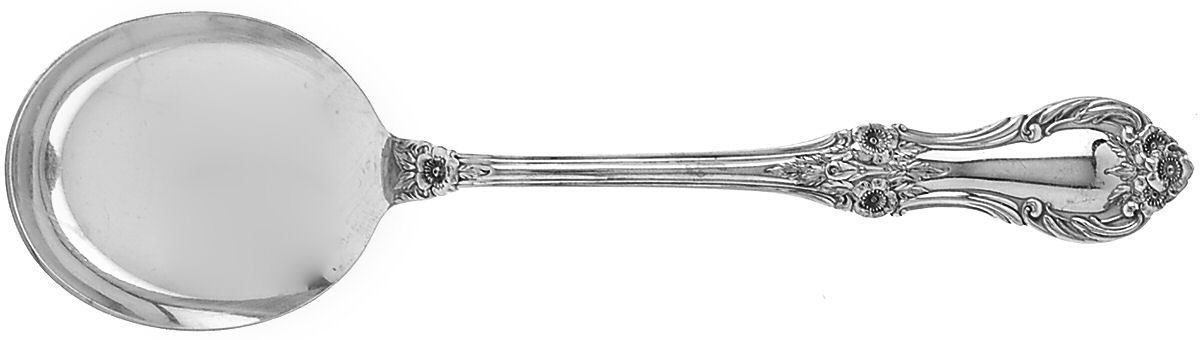 Wild Rose-New (Sterling, 1948, New, No Monos) Round Bowl Soup Spoon (Gumbo) by International Silver-1