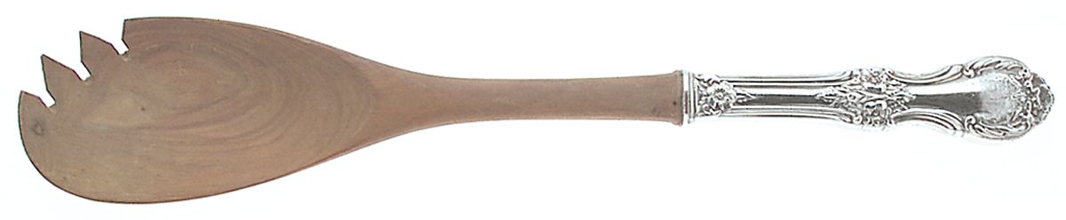 Wild Rose-New (Sterling, 1948, New, No Monos) Salad Serving Fork Wooden Prongs by International Silver-1