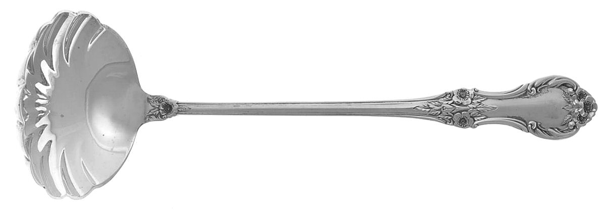 Wild Rose-New (Sterling, 1948, New, No Monos) Solid Piece Cream Ladle by International Silver-1