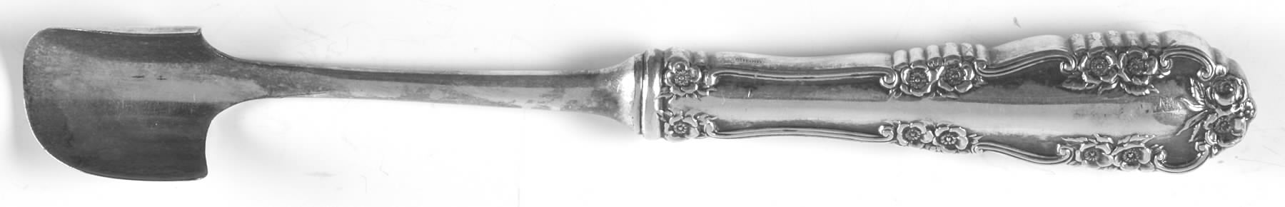 Wild Rose-Old-Rosalind (Sterling, 1908, No Monos) Cheese Scoop with Silverplate Scoop by International Silver-1