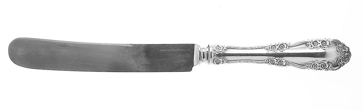 Wild Rose-Old-Rosalind (Sterling, 1908, No Monos) Old French Hollow Knife with Bolster by International Silver-1