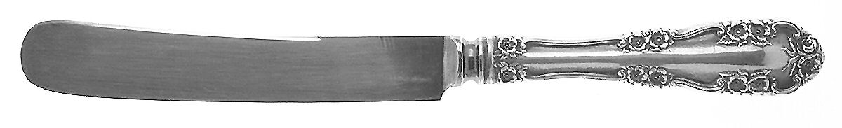 Wild Rose-Old-Rosalind (Sterling, 1908, No Monos) Old French Hollow Knife with Bolster by International Silver-1