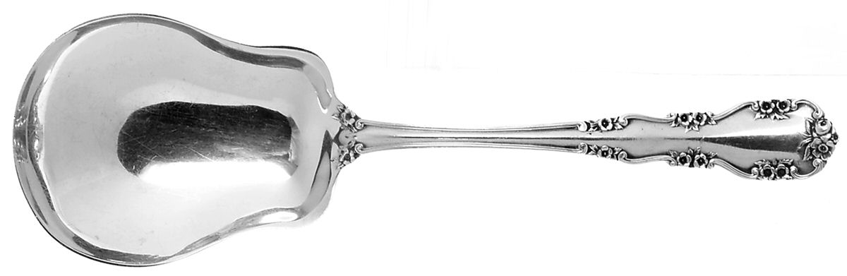Wild Rose-Old-Rosalind (Sterling, 1908, No Monos) Large Solid Berry/Casserole Spoon by International Silver-1