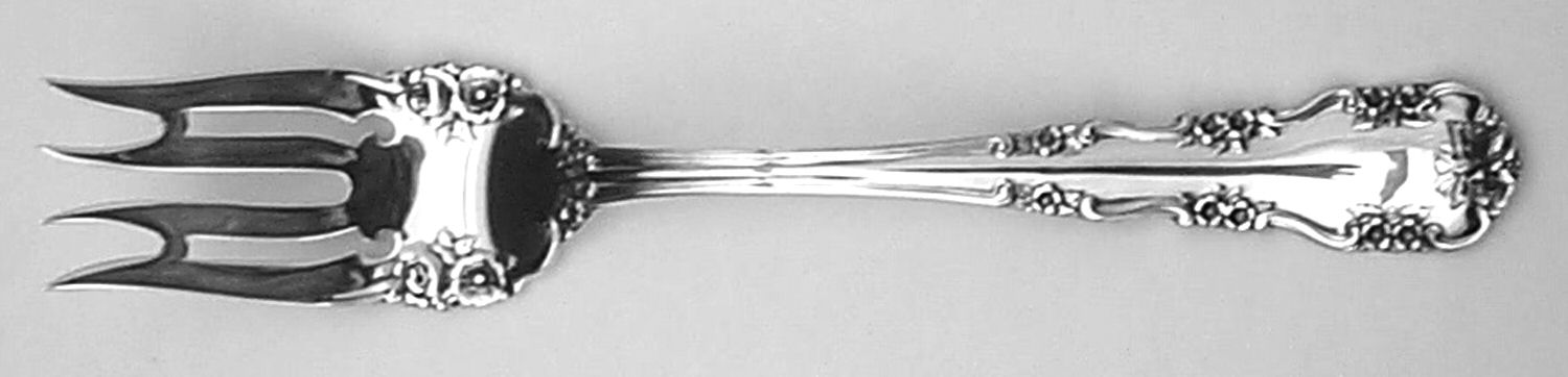 Wild Rose-Old-Rosalind (Sterling, 1908, No Monos) Dessert Fork by International Silver-1