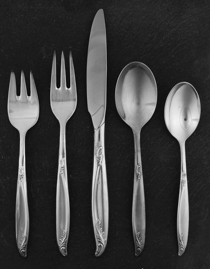 Woodsong (Silverplate, 1958) 40 Piece Estate Set by International Silver-1