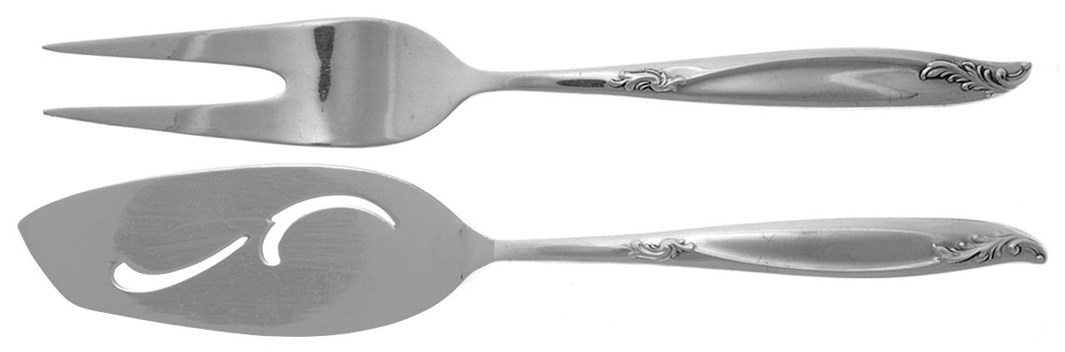 Woodsong (Silverplate, 1958) 2-Piece Party Pair (Fork/Server) by International Silver-1