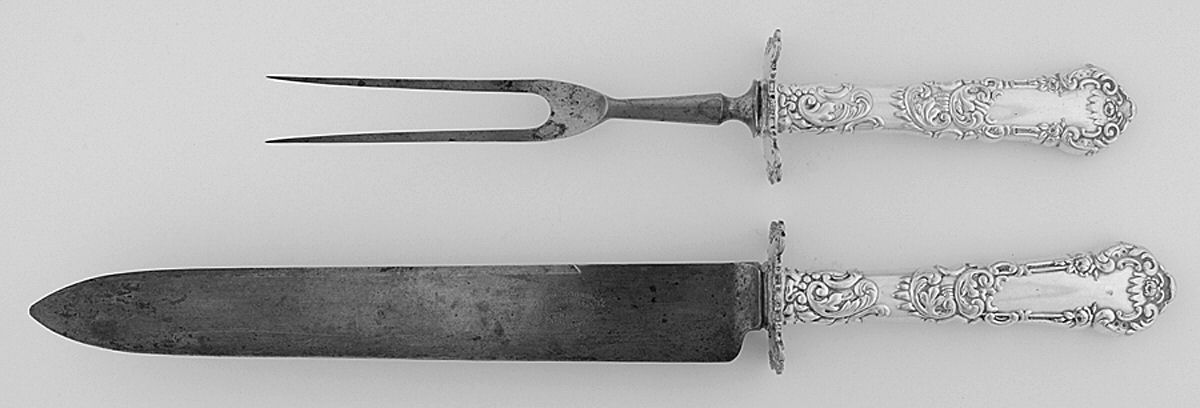 Yale I (Silverplate, 1894) Large 2-Piece Roast Carving Set w/Stainless Blade by International Silver-1