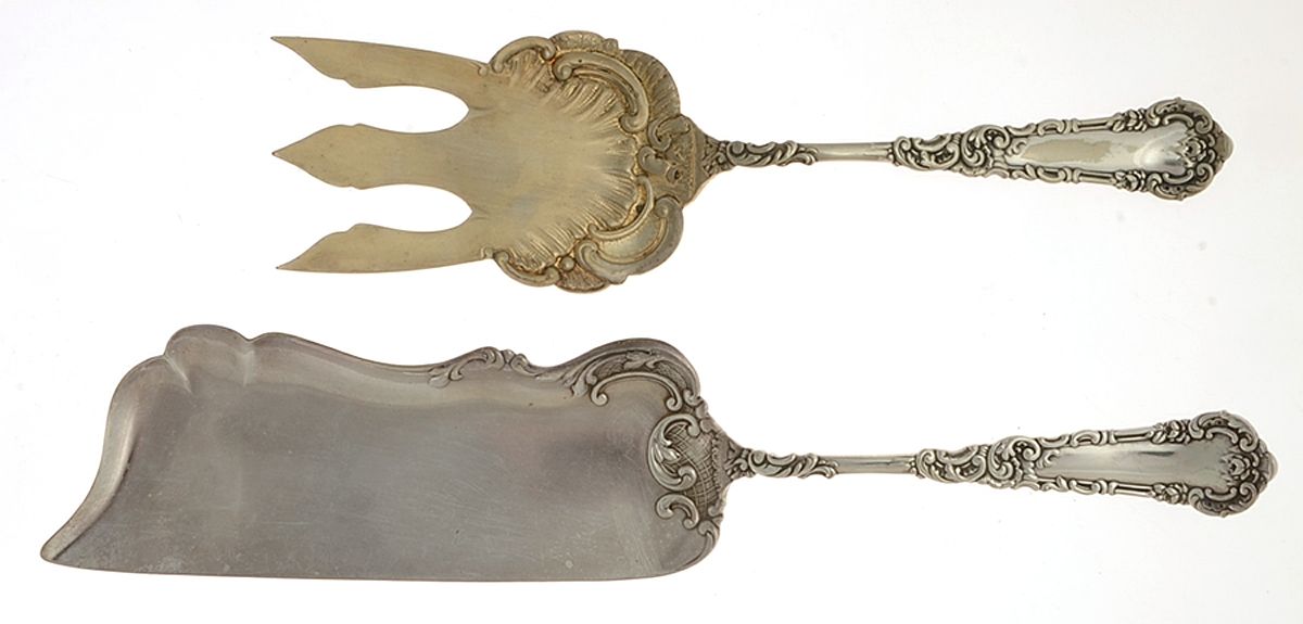 Yale I (Silverplate, 1894) 2 Piece Large Solid Fish Serving Set by International Silver-1